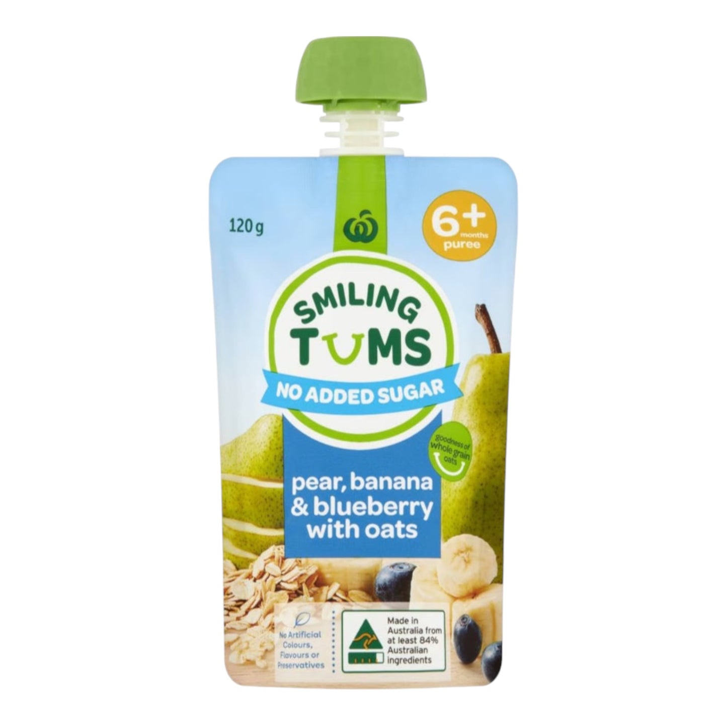 Smiling Tums Pear, Banana & Blueberry With Oats 6+ Months 120g