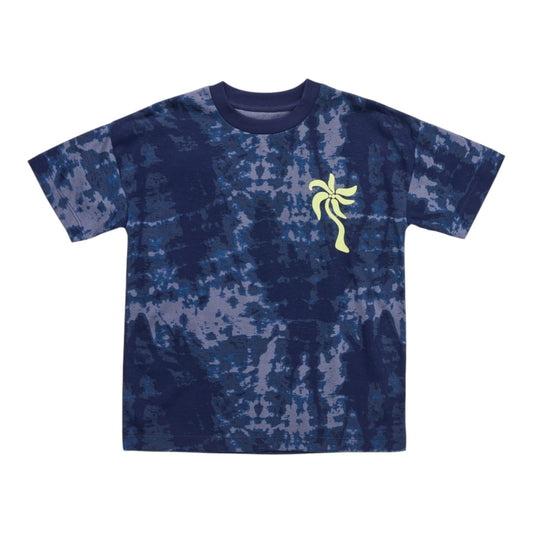 K-D Kids Palm Print Tie Dye Tee - Navy