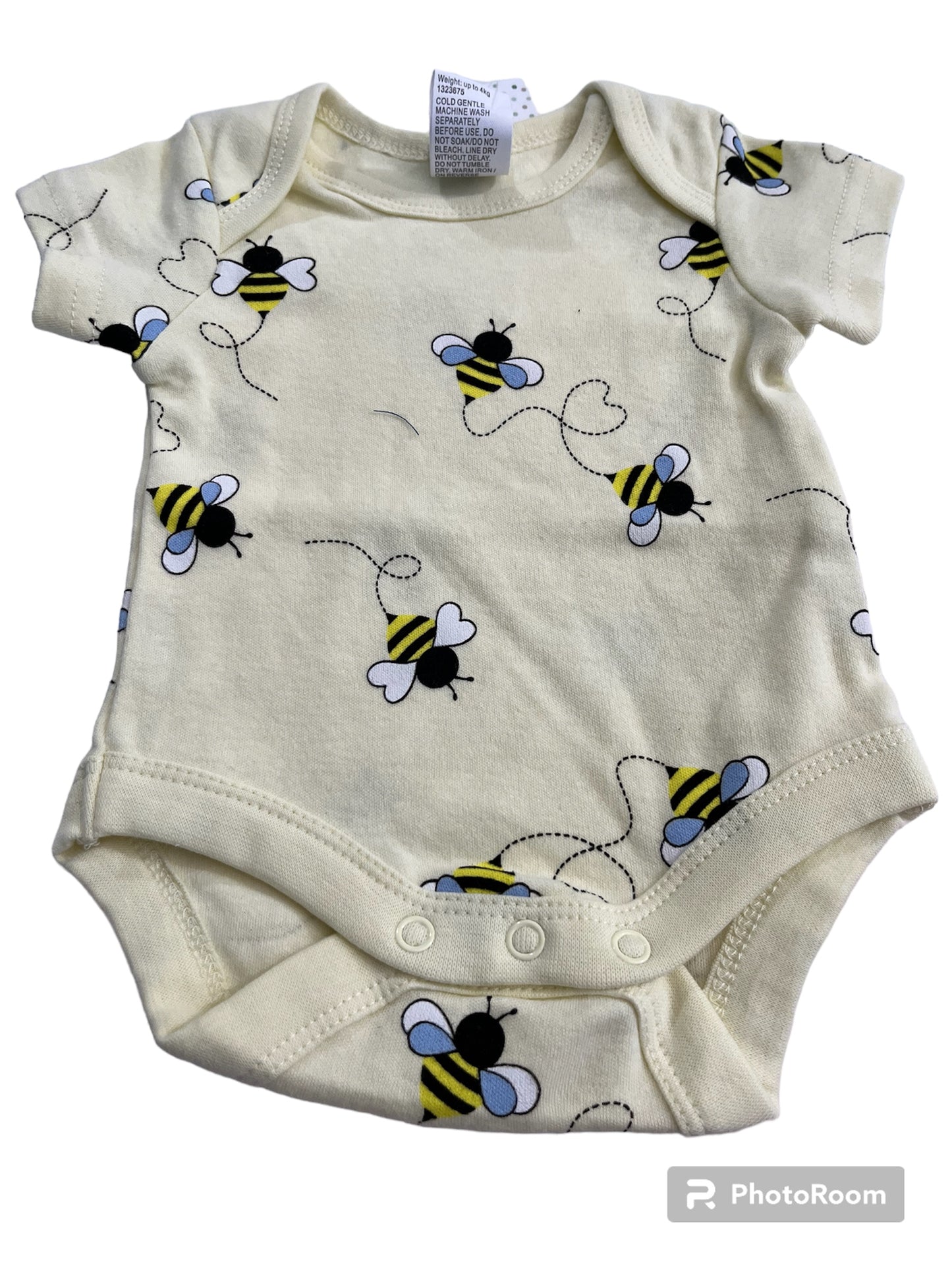 Yellow bee bodysuit newborn