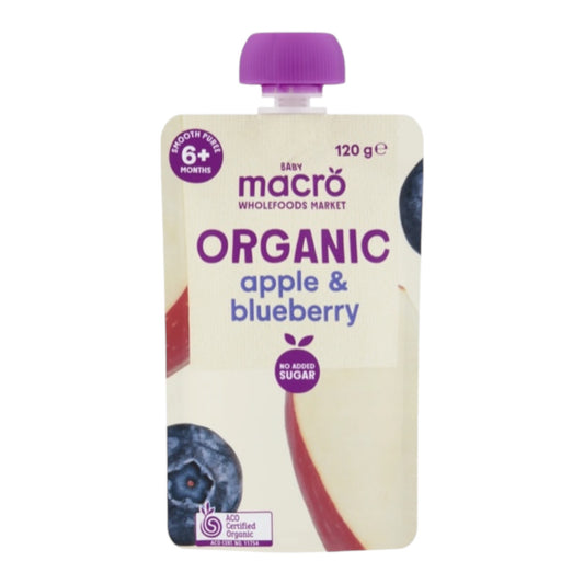 Macro Organic Baby Food Apple & Blueberry 6m