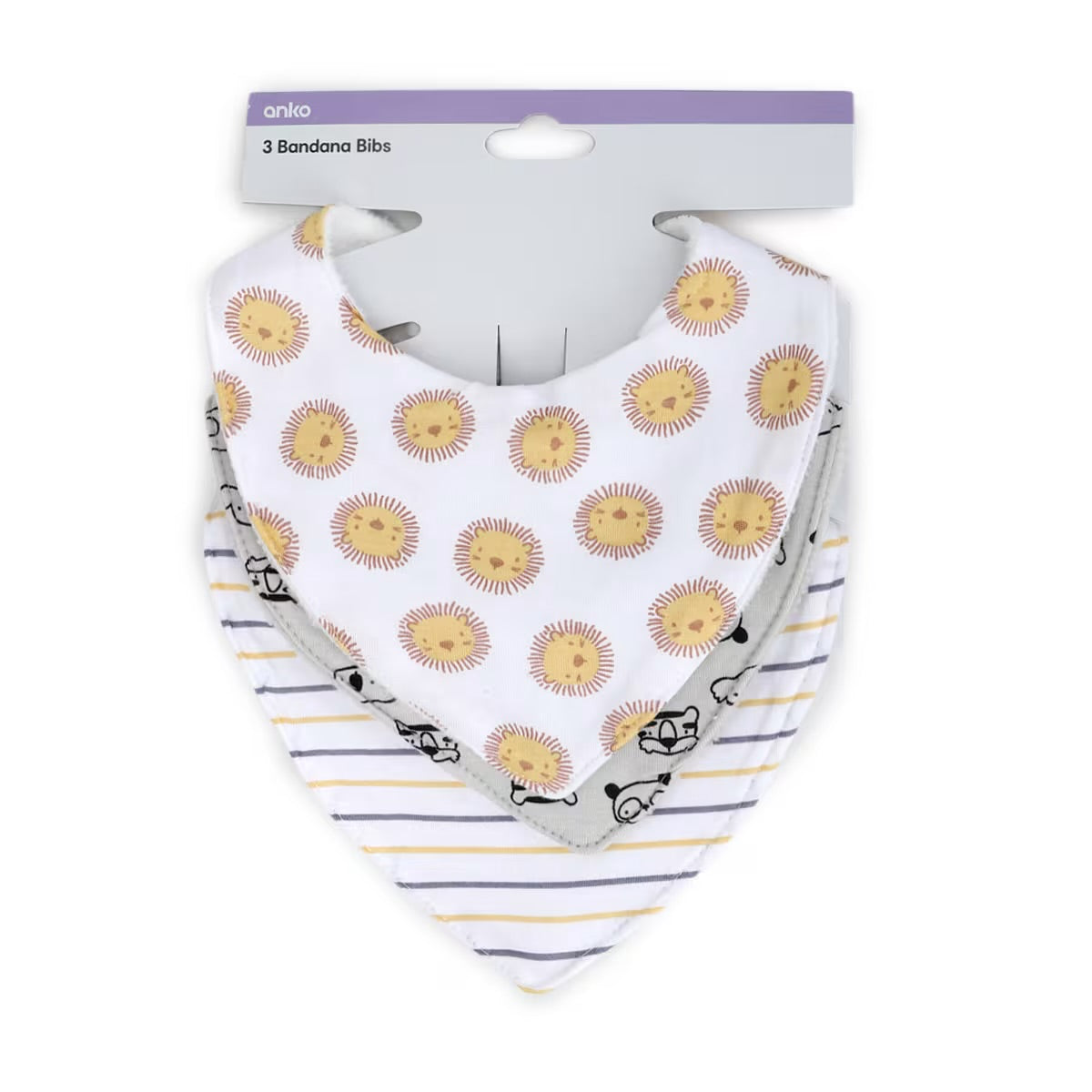 3 Pack Bandana Bibs - Animal