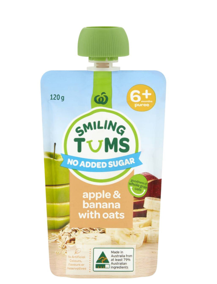 Smiling Tums 6 Months+ Apple & Banana With Oats 120g