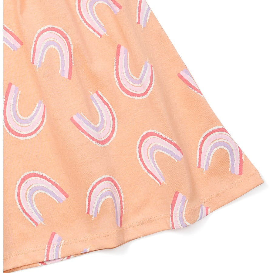 K-D Kids All Over Print Jersey Dress - Sunset