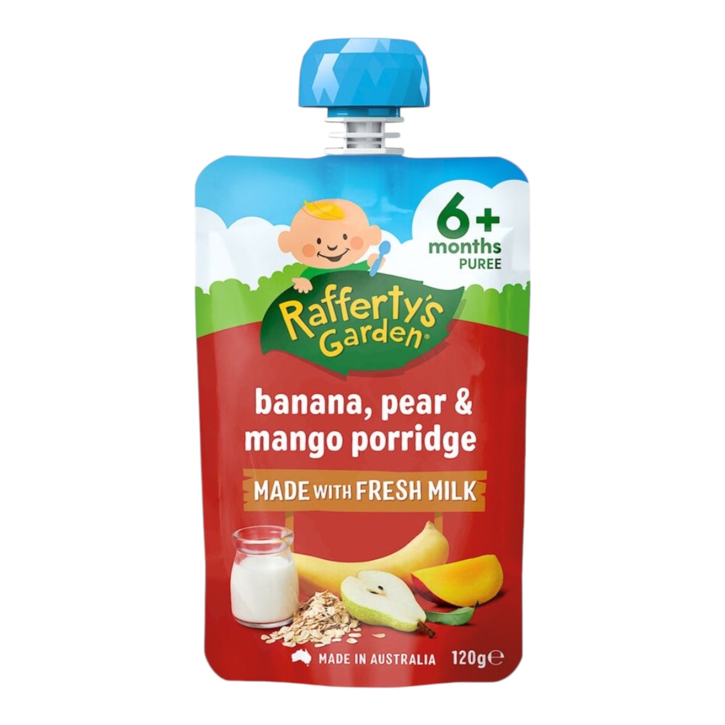 Rafferty's Garden Banana Pear & Mango Porridge Baby Food Pouch 6+ Months 120g