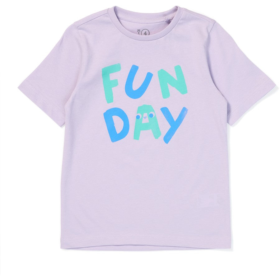 K-D Kids Print Short Sleeve Tee - Pastel Lilac