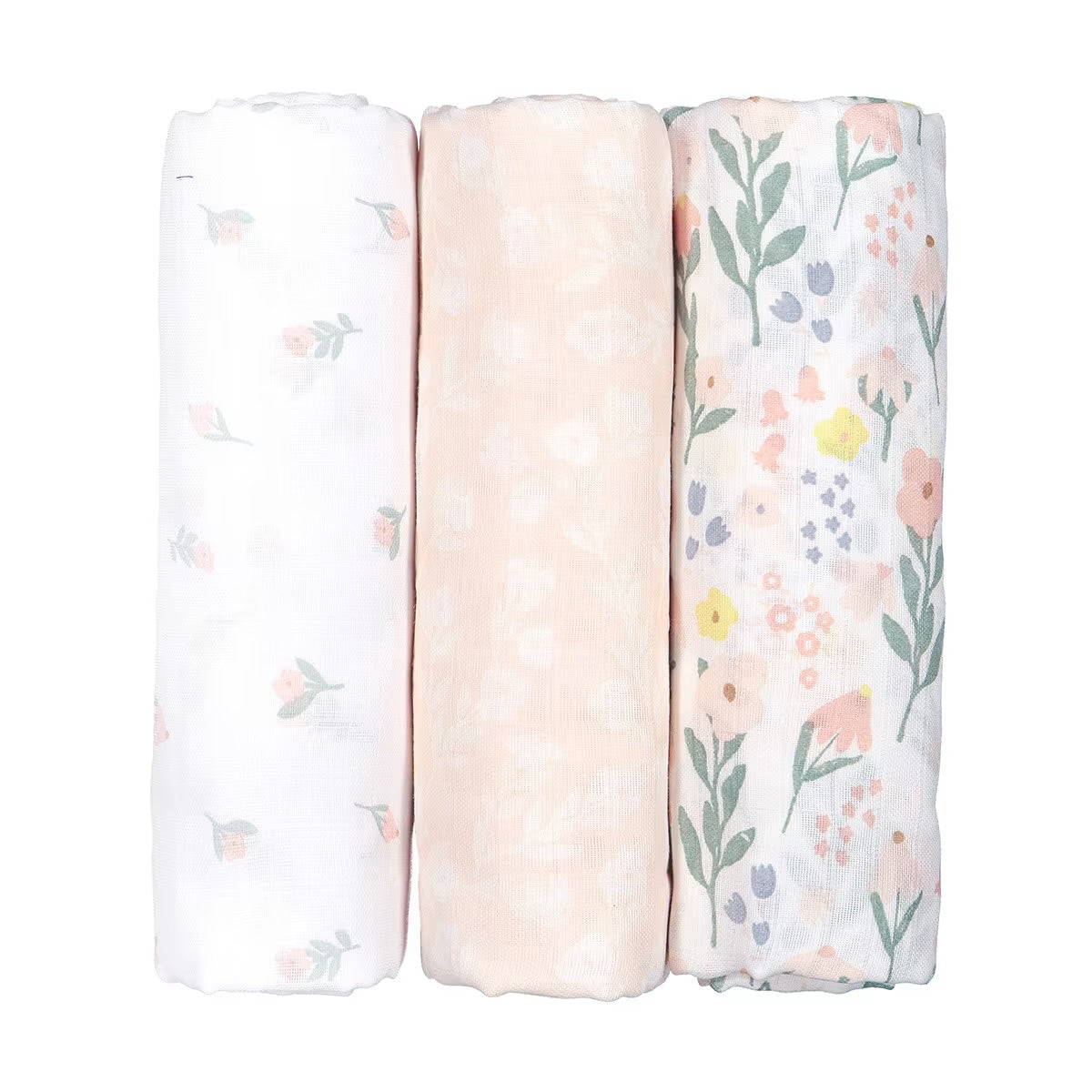 Organic Cotton Large Muslin Wraps - Floral