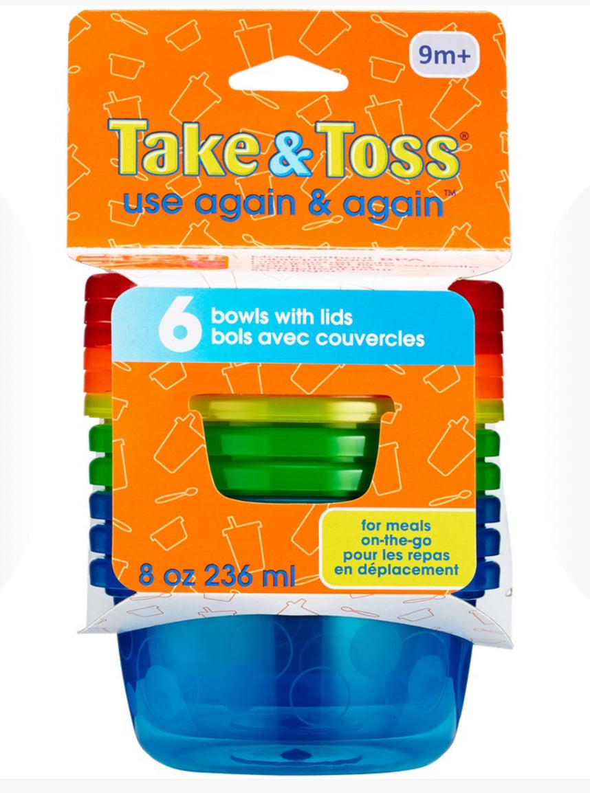 The First Years Take & Toss Bowls & Lids 6 Pack