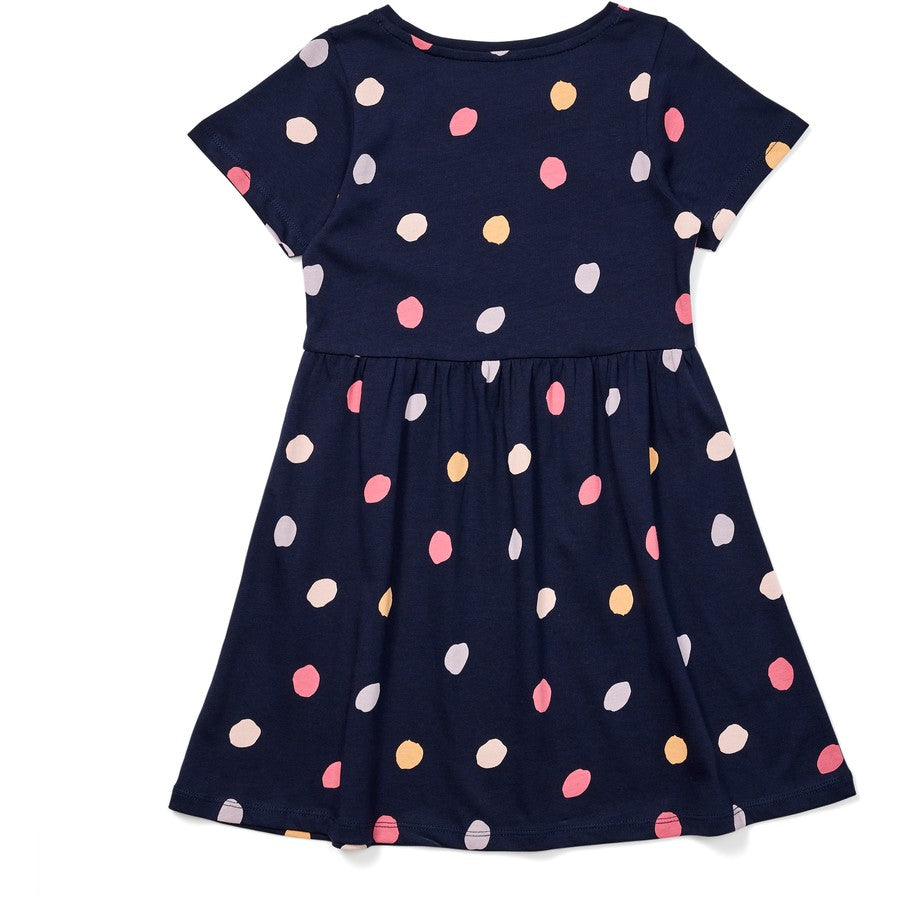 K-D Kids All Over Print Jersey Dress - Peacoat