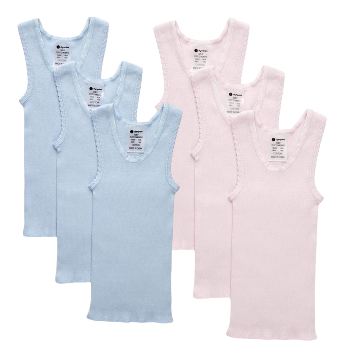 Dymples Baby Rib Singlets 3 Pack- Newborn