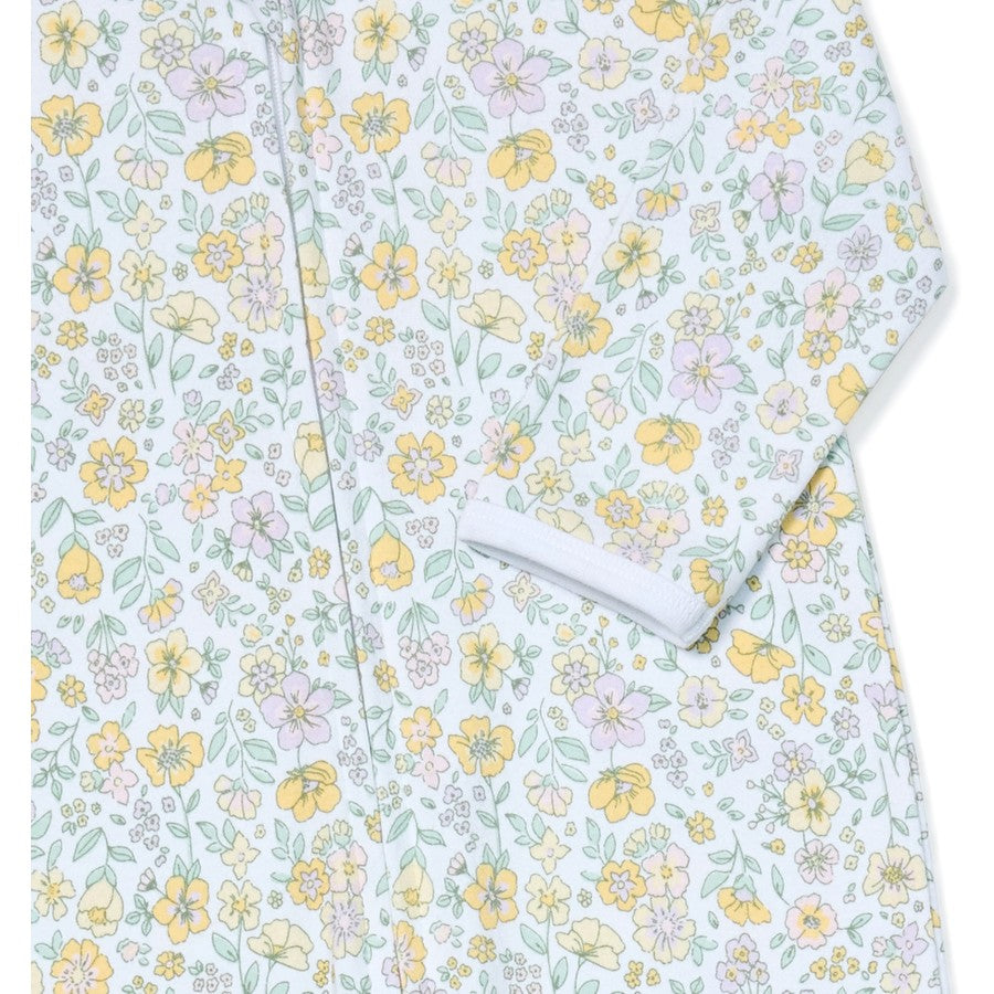 Dymples Baby Organic Cotton Floral Print Coverall - White