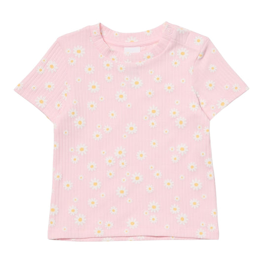 Dymples Baby Rib Floral Print Tee - Pink