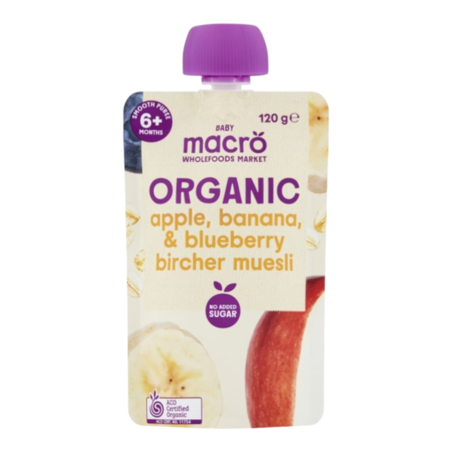 Macro Organic Baby Food Apple Banana & Blueberry Muesli 6m