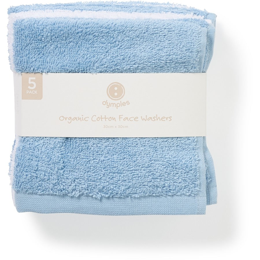 Dymples Organic Cotton Face Washer 5 Pack