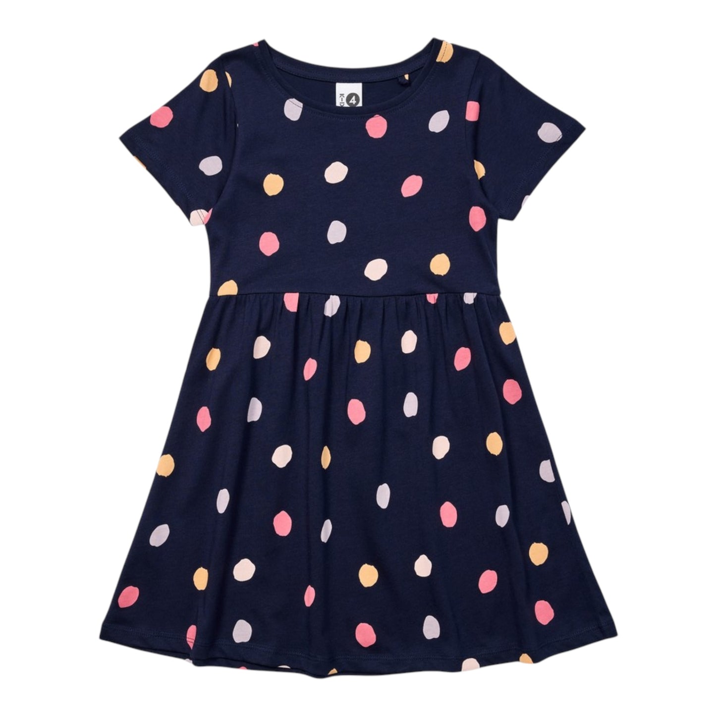 K-D Kids All Over Print Jersey Dress - Peacoat