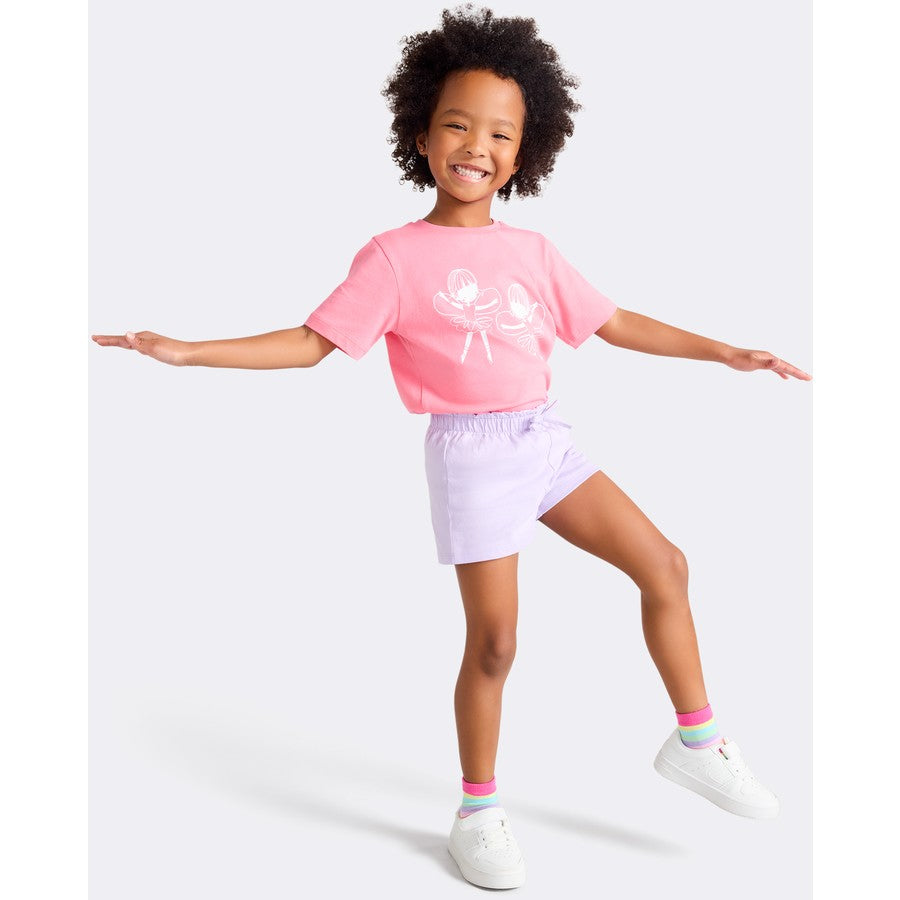 K-D Kids Print Short Sleeve Tee - Bubblegum