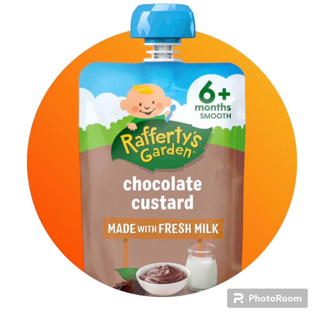 Rafferty's Garden Baby Food Pouch Chocolate Custard 6+ Months 120g