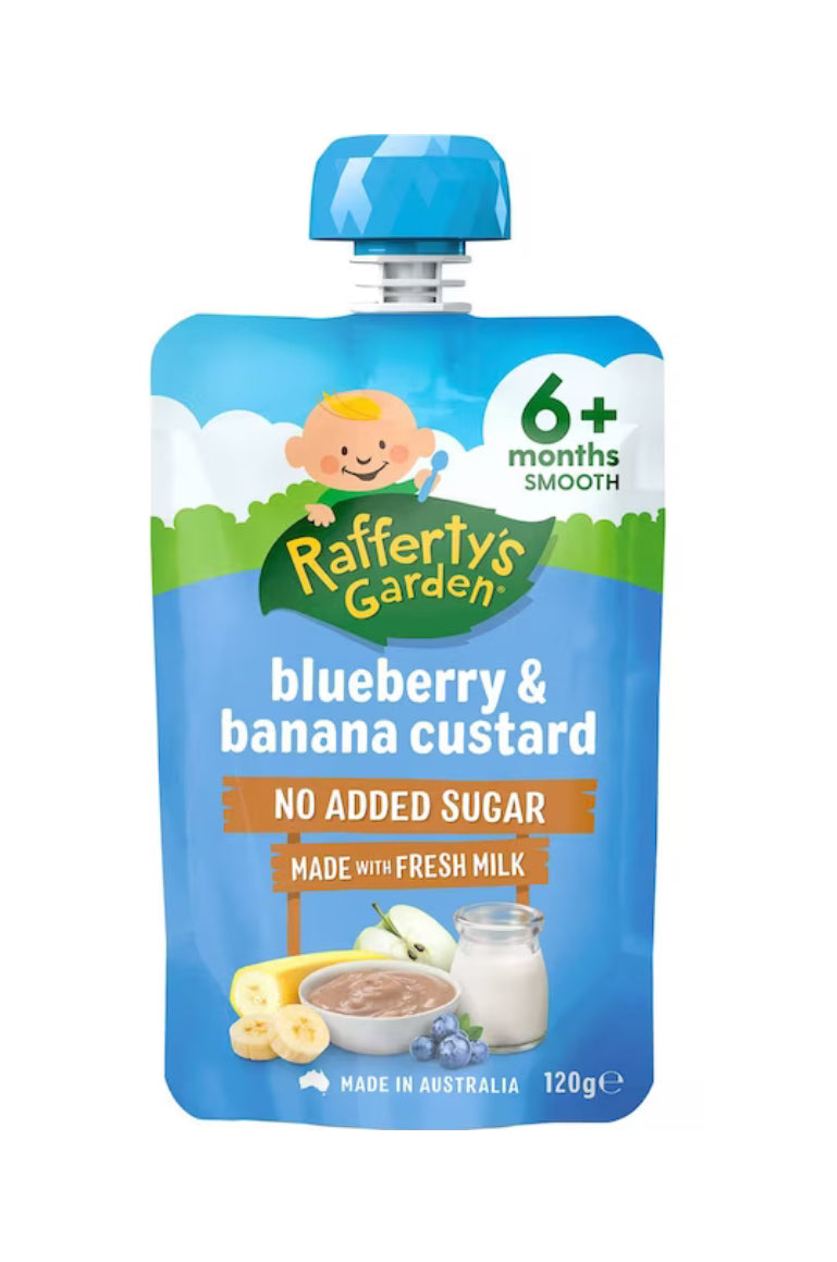 Rafferty's Garden Blueberry & Banana Custard Baby Food Pouch 6+ Months 120g