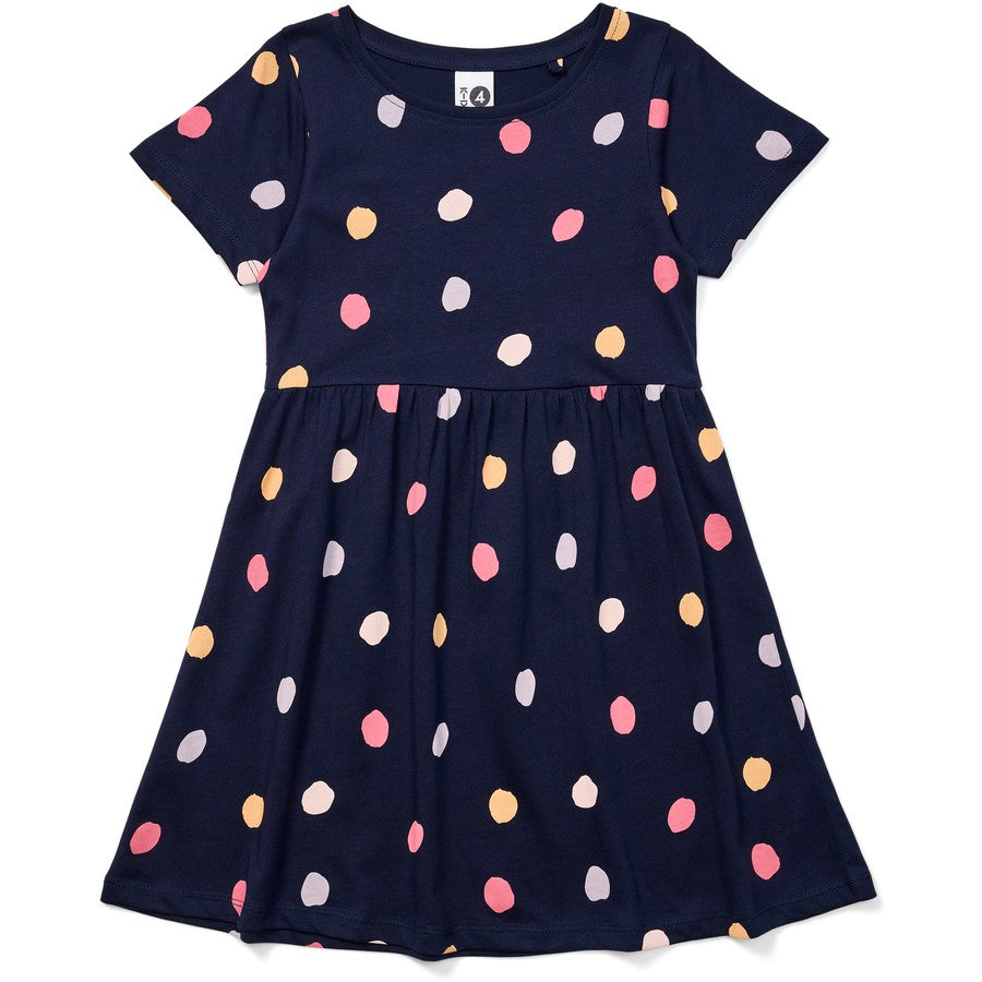 K-D Kids All Over Print Jersey Dress - Peacoat