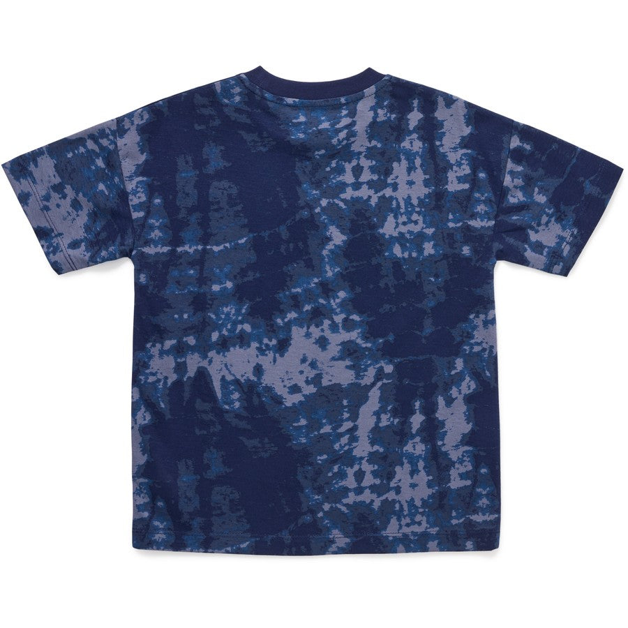 K-D Kids Palm Print Tie Dye Tee - Navy