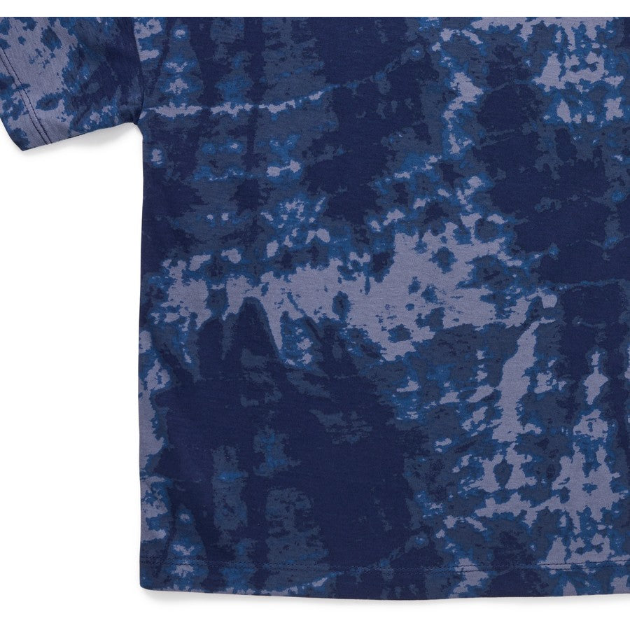 K-D Kids Palm Print Tie Dye Tee - Navy