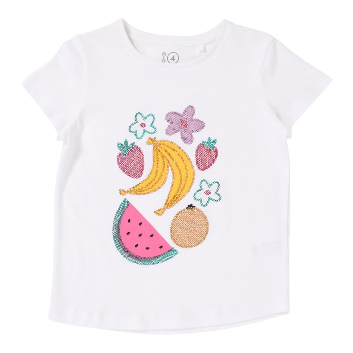 K-D Kids Sequin Tee - White