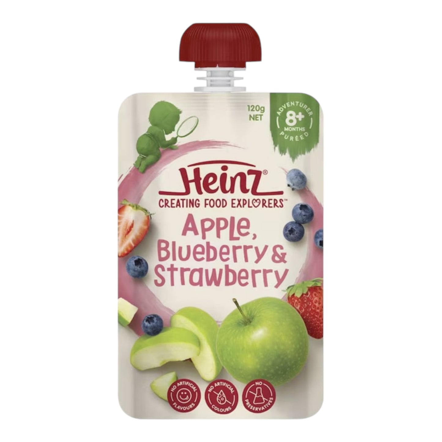 Heinz Baby Food 8+ Months Apple, Strawberry & Passionfruit 120g