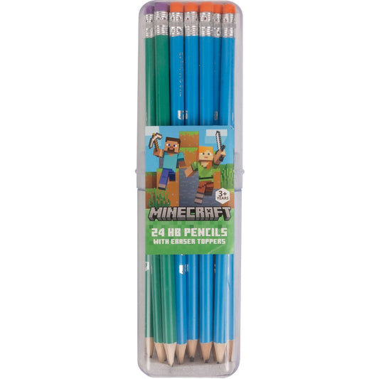 Minecraft 24HB Pencils Erasers in Case