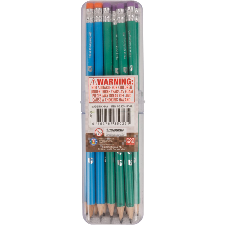 Minecraft 24HB Pencils Erasers in Case