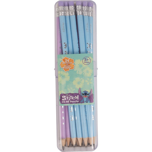 STITCH 24 HB PENCILS ERASERS in CASE