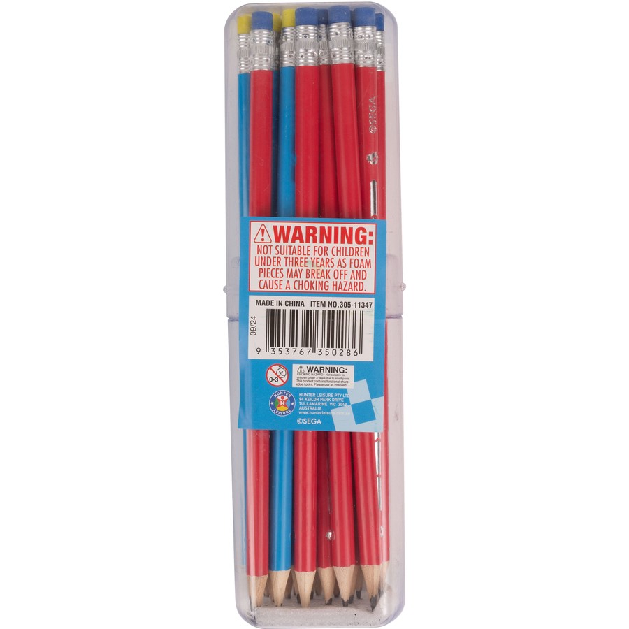 Sonic 24HB Pencils with Erasers in Case