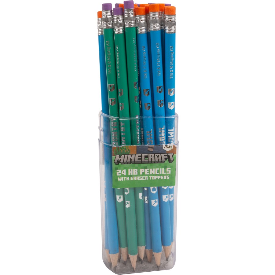 Minecraft 24HB Pencils Erasers in Case