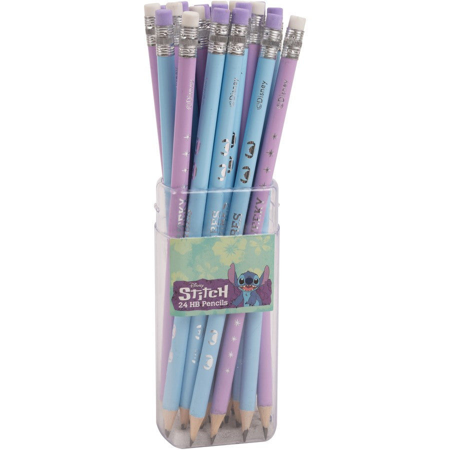 STITCH 24 HB PENCILS ERASERS in CASE