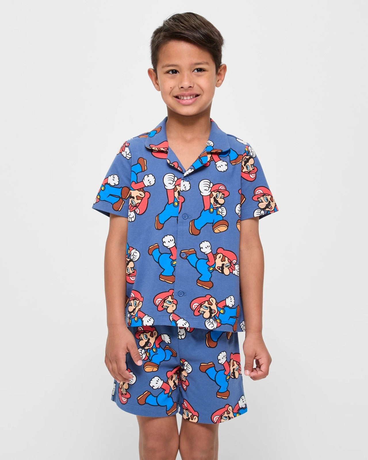 Super Mario Cotton Button Thru Pyjama Set